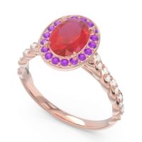 Halo Pave Oval Mahavanna Ring