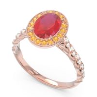Halo Pave Oval Mahavanna Ring