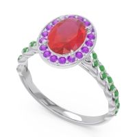 Halo Pave Oval Mahavanna Ring