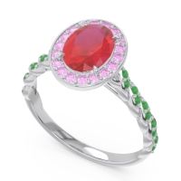 Halo Pave Oval Mahavanna Ring