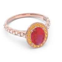 Halo Pave Oval Mahavanna Ring