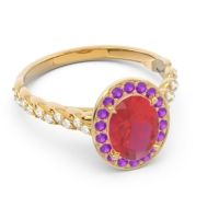 Halo Pave Oval Mahavanna Ring