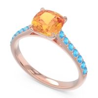 Cathedral Pave Cushion Uttha Ring