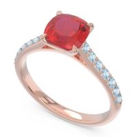 Cathedral Pave Cushion Uttha Ring