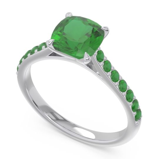 Cathedral Pave Cushion Uttha Ring