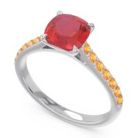 Cathedral Pave Cushion Uttha Ring