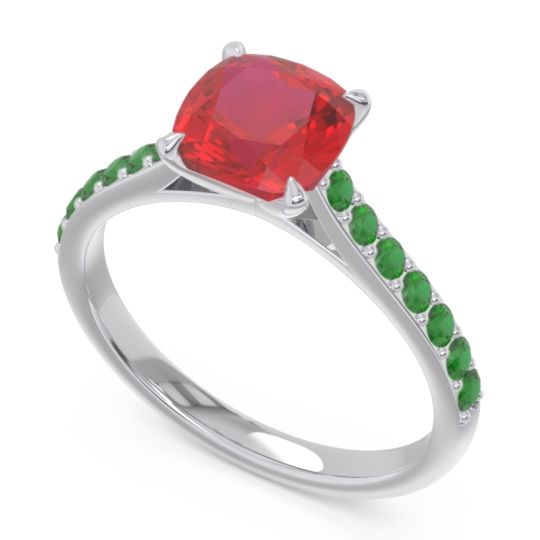 Cathedral Pave Cushion Uttha Ring