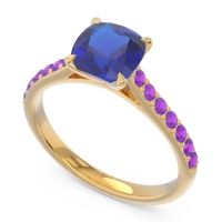 Cathedral Pave Cushion Uttha Ring