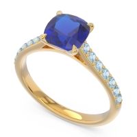 Cathedral Pave Cushion Uttha Ring