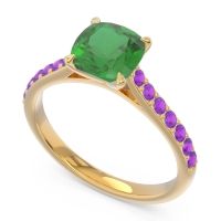 Cathedral Pave Cushion Uttha Ring