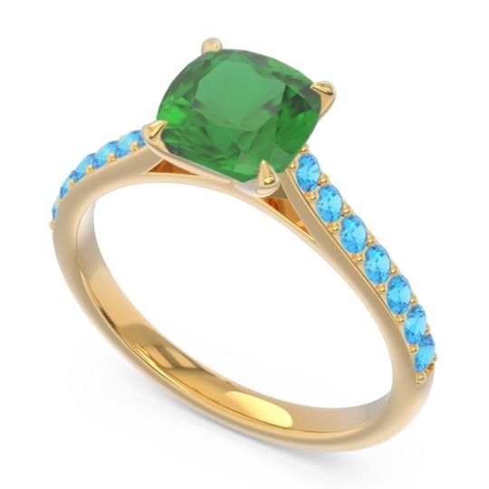Cathedral Pave Cushion Uttha Ring