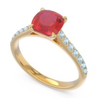 Cathedral Pave Cushion Uttha Ring