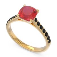 Cathedral Pave Cushion Uttha Ring