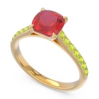 Cathedral Pave Cushion Uttha Ring