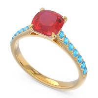 Cathedral Pave Cushion Uttha Ring