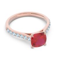 Cathedral Pave Cushion Uttha Ring