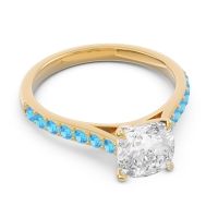 Cathedral Pave Cushion Uttha Ring