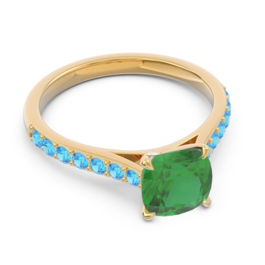 Cathedral Pave Cushion Uttha Ring