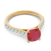 Cathedral Pave Cushion Uttha Ring
