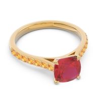 Cathedral Pave Cushion Uttha Ring