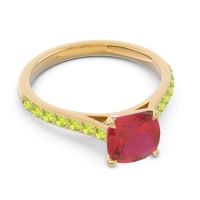 Cathedral Pave Cushion Uttha Ring