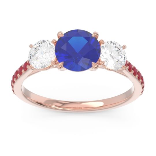 Three Stone Pave Trivisti Ring