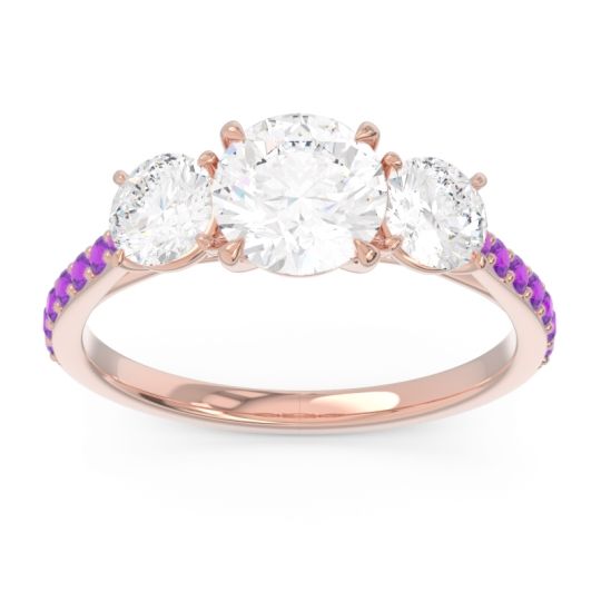 Three Stone Pave Trivisti Ring