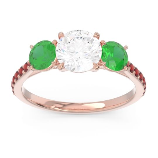 Three Stone Pave Trivisti Ring