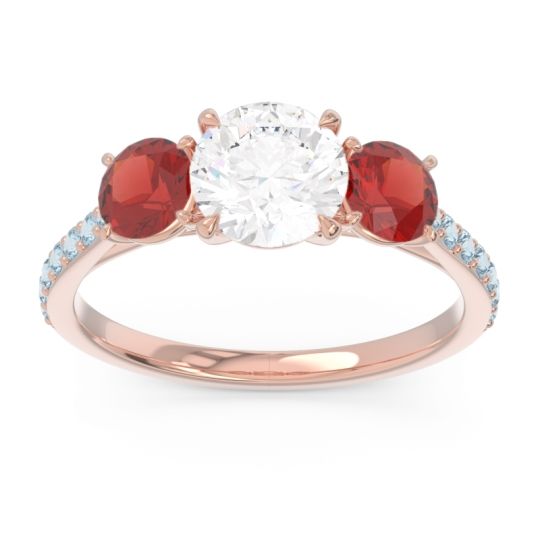 Three Stone Pave Trivisti Ring
