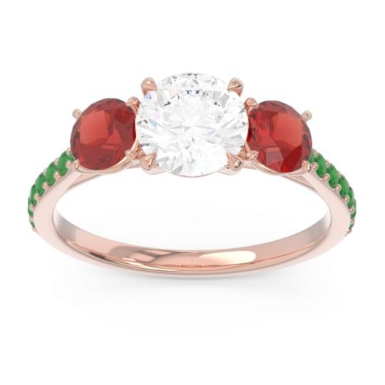 Three Stone Pave Trivisti Ring