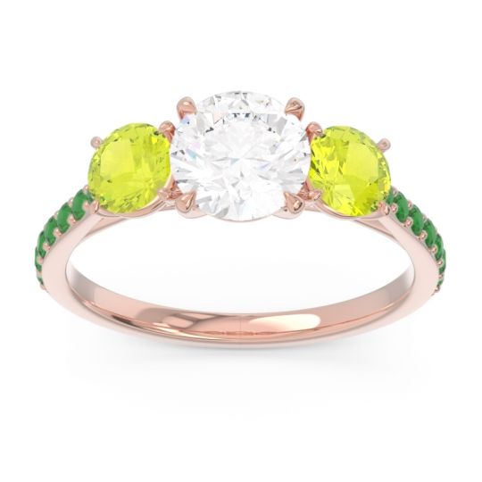 Three Stone Pave Trivisti Ring