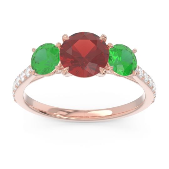 Three Stone Pave Trivisti Ring