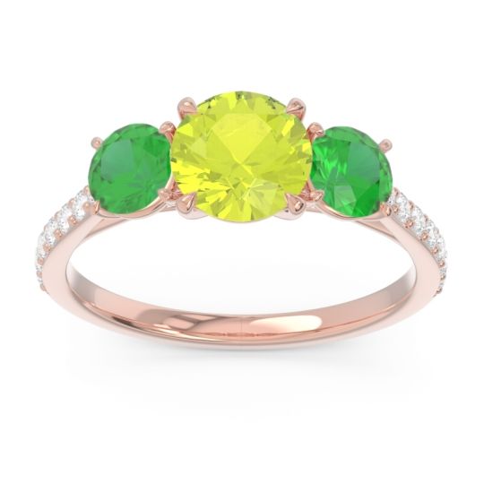 Three Stone Pave Trivisti Ring