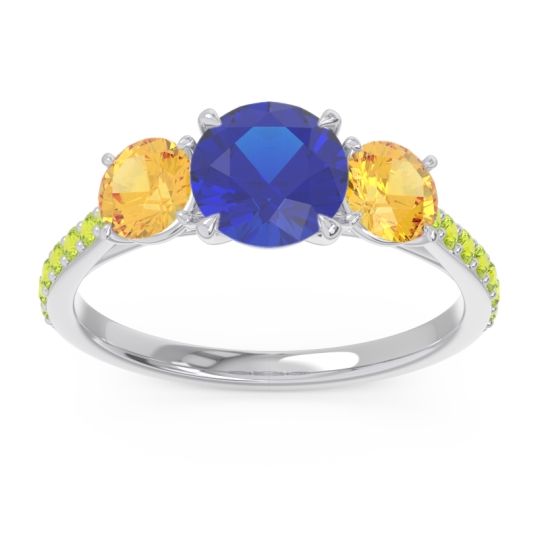 Three Stone Pave Trivisti Ring
