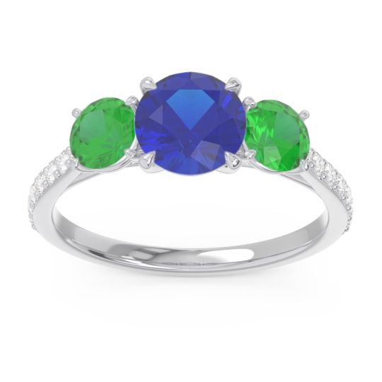 Three Stone Pave Trivisti Ring