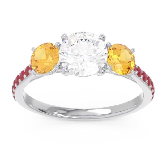 Three Stone Pave Trivisti Ring
