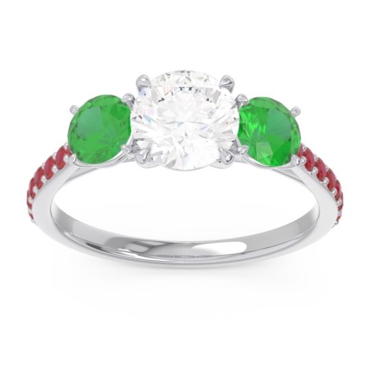 Three Stone Pave Trivisti Ring