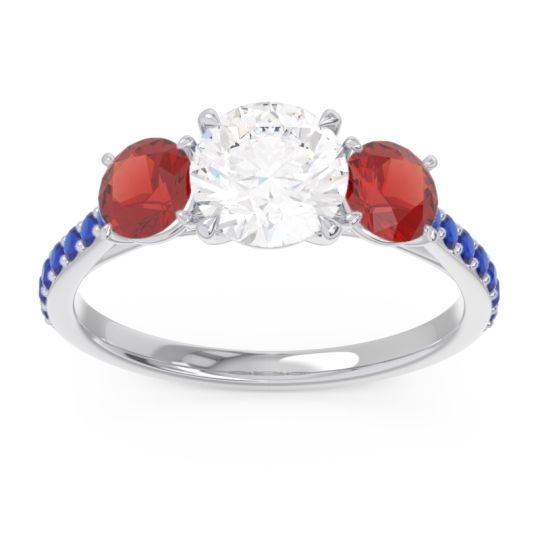 Three Stone Pave Trivisti Ring