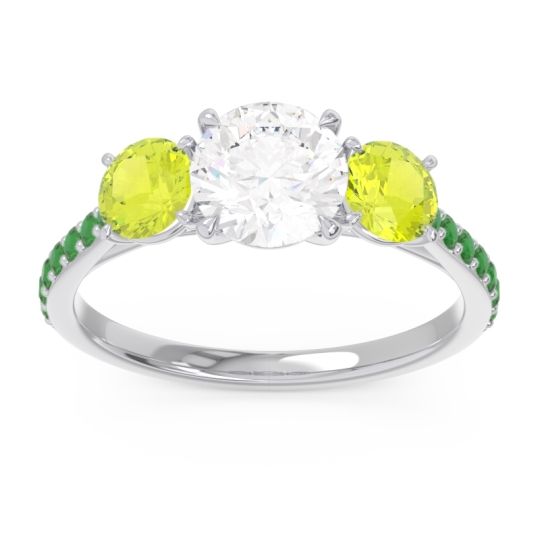 Three Stone Pave Trivisti Ring