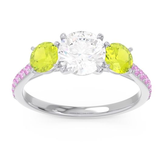 Three Stone Pave Trivisti Ring