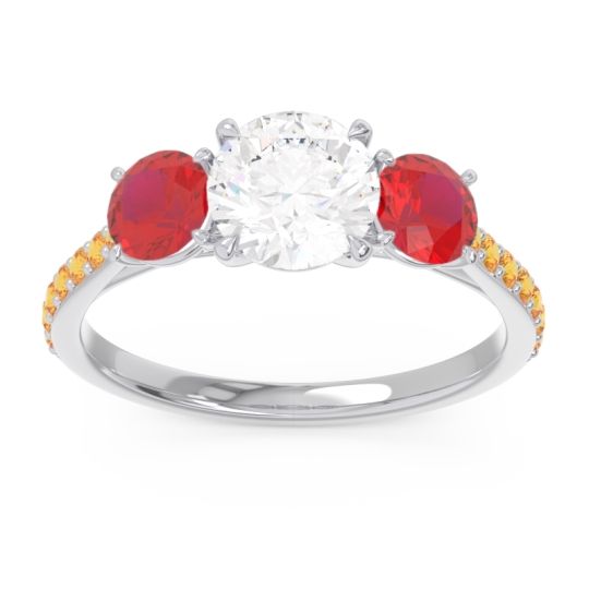 Three Stone Pave Trivisti Ring