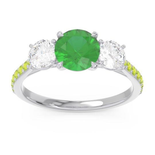 Three Stone Pave Trivisti Ring