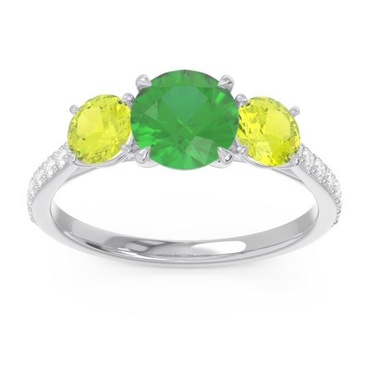 Three Stone Pave Trivisti Ring
