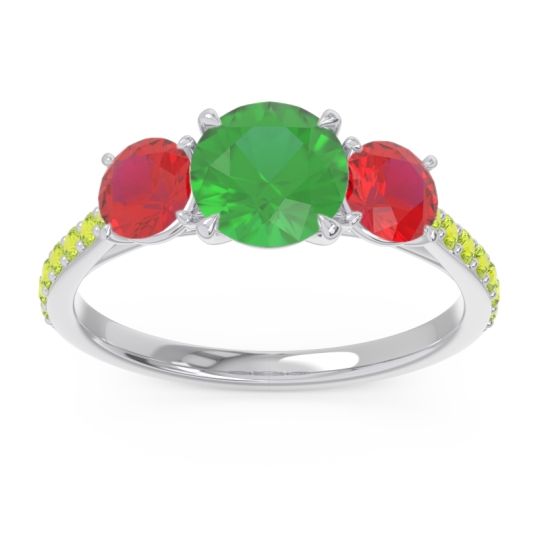 Three Stone Pave Trivisti Ring