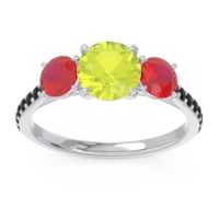Three Stone Pave Trivisti Ring