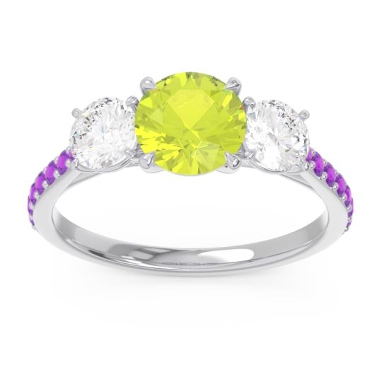 Three Stone Pave Trivisti Ring