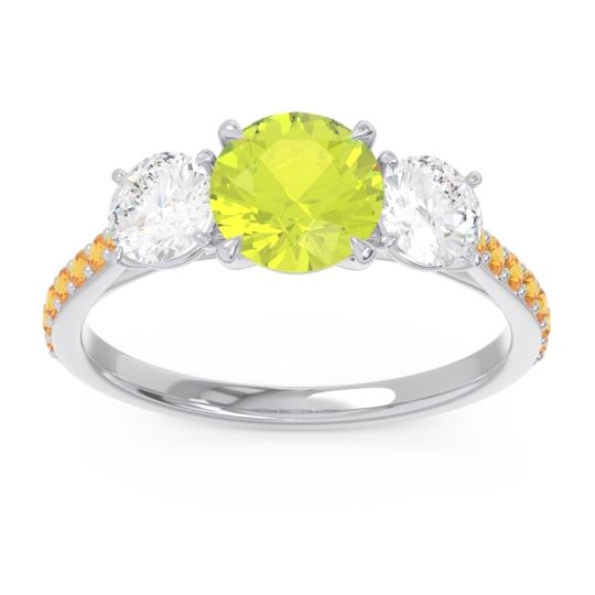 Three Stone Pave Trivisti Ring