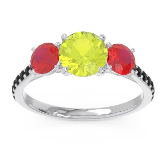 Three Stone Pave Trivisti Ring