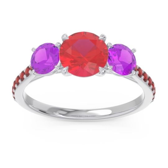Three Stone Pave Trivisti Ring