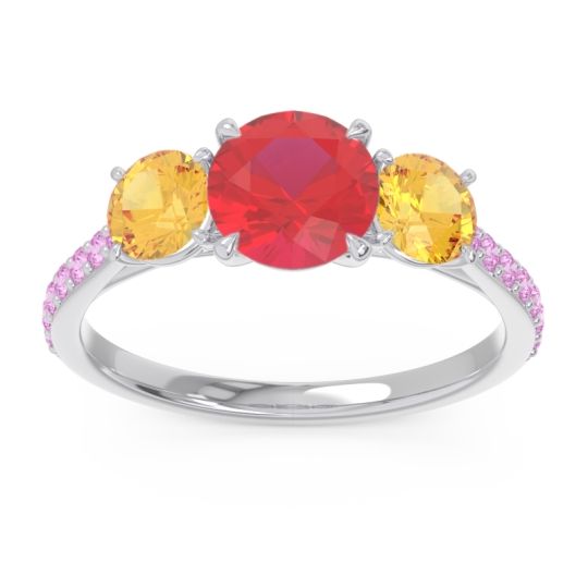 Three Stone Pave Trivisti Ring